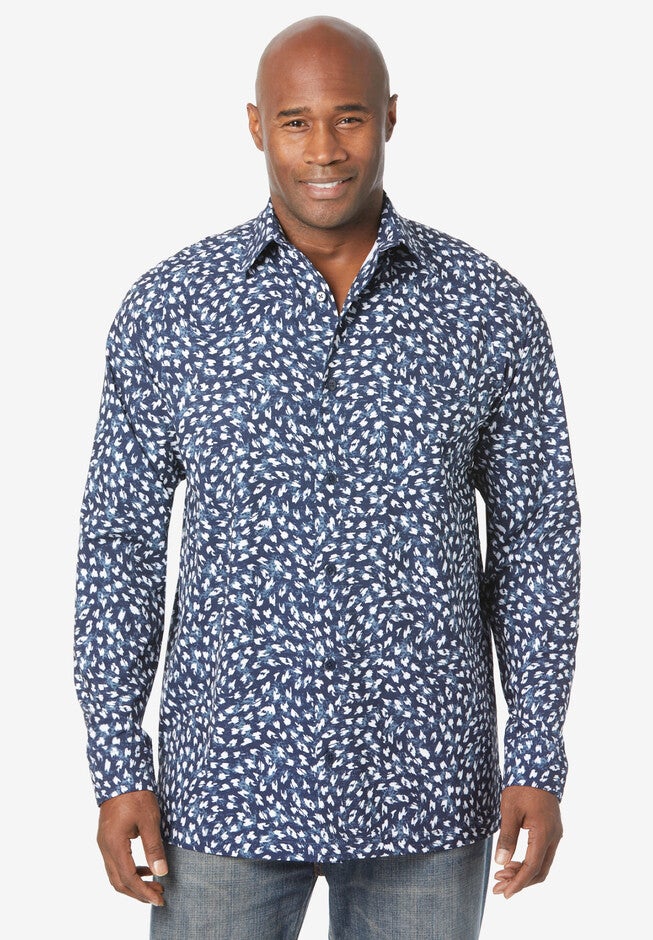 Performance Woven Button Down, NAVY BRUSHSTROKE, hi-res image number 0
