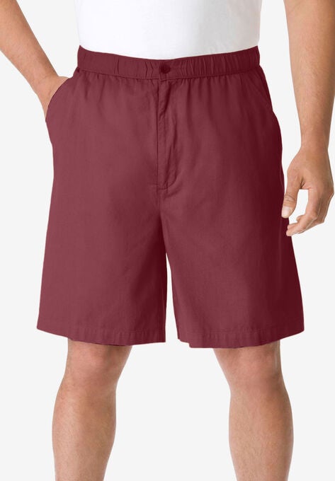 Knockarounds® 8" Full Elastic Plain Front Shorts, BURGUNDY, hi-res image number null