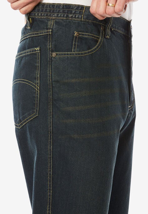 Liberty Blues™ Loose-Fit Side Elastic 5-Pocket Jeans, , alternate image number null