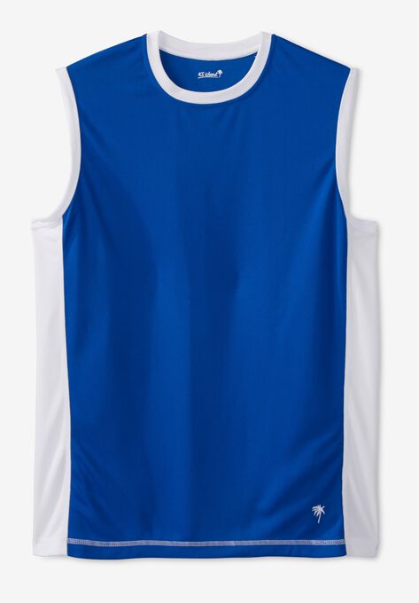 KS Island™ Muscle Swim Shirt, ROYAL BLUE WHITE, hi-res image number null