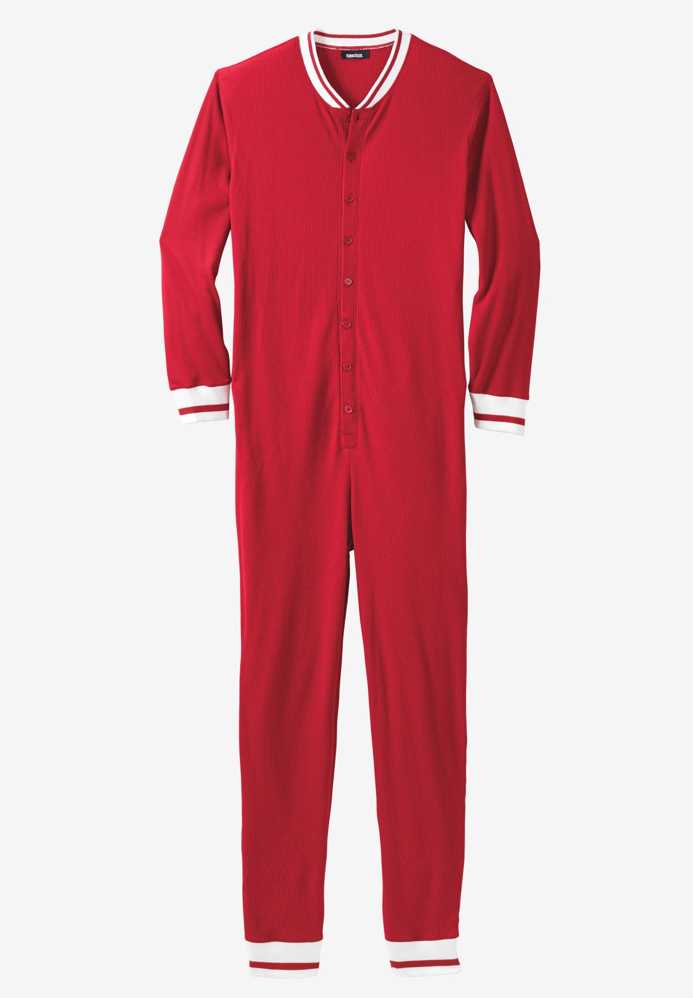 Waffle Thermal Union Suit Long Sleeve Rugby Red King Size
