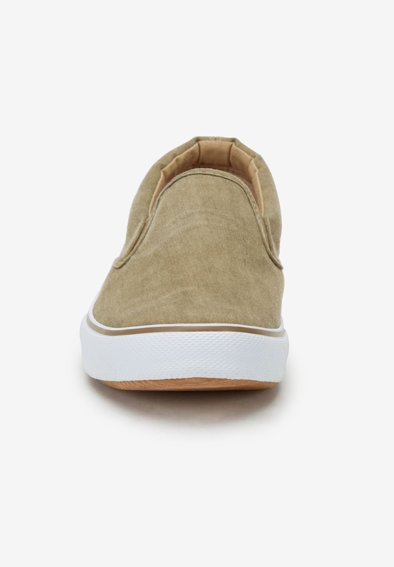 Tan canvas store slip on shoes