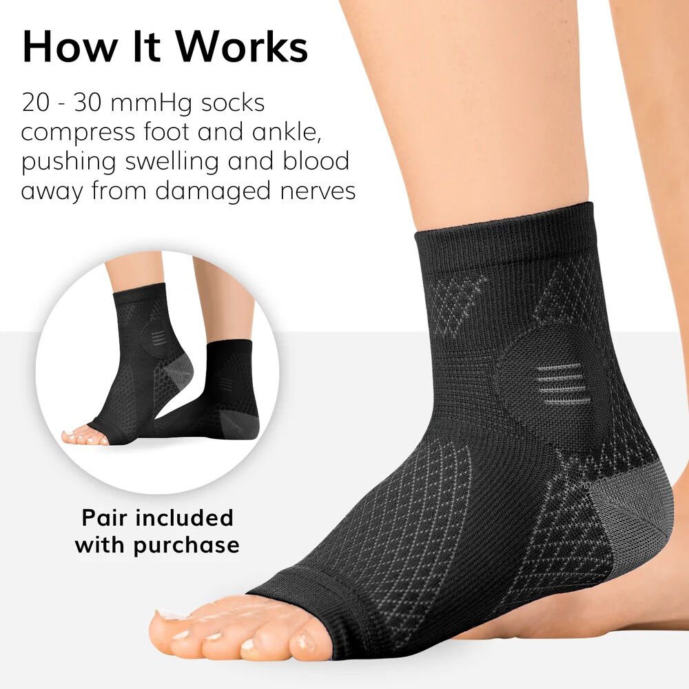 Neuropathy Socks, BLACK, alternate image number 2