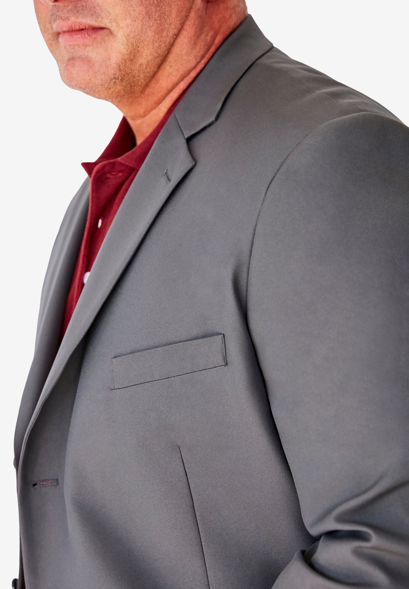 Easy Movement Tailored Two-Button Jacket, Navy | King Size