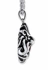 Square-Cut Red Cubic Zirconia Tribal Lion Pendant Necklace In Antiqued Stainless Steel 24" Chain, , on-hover image number null