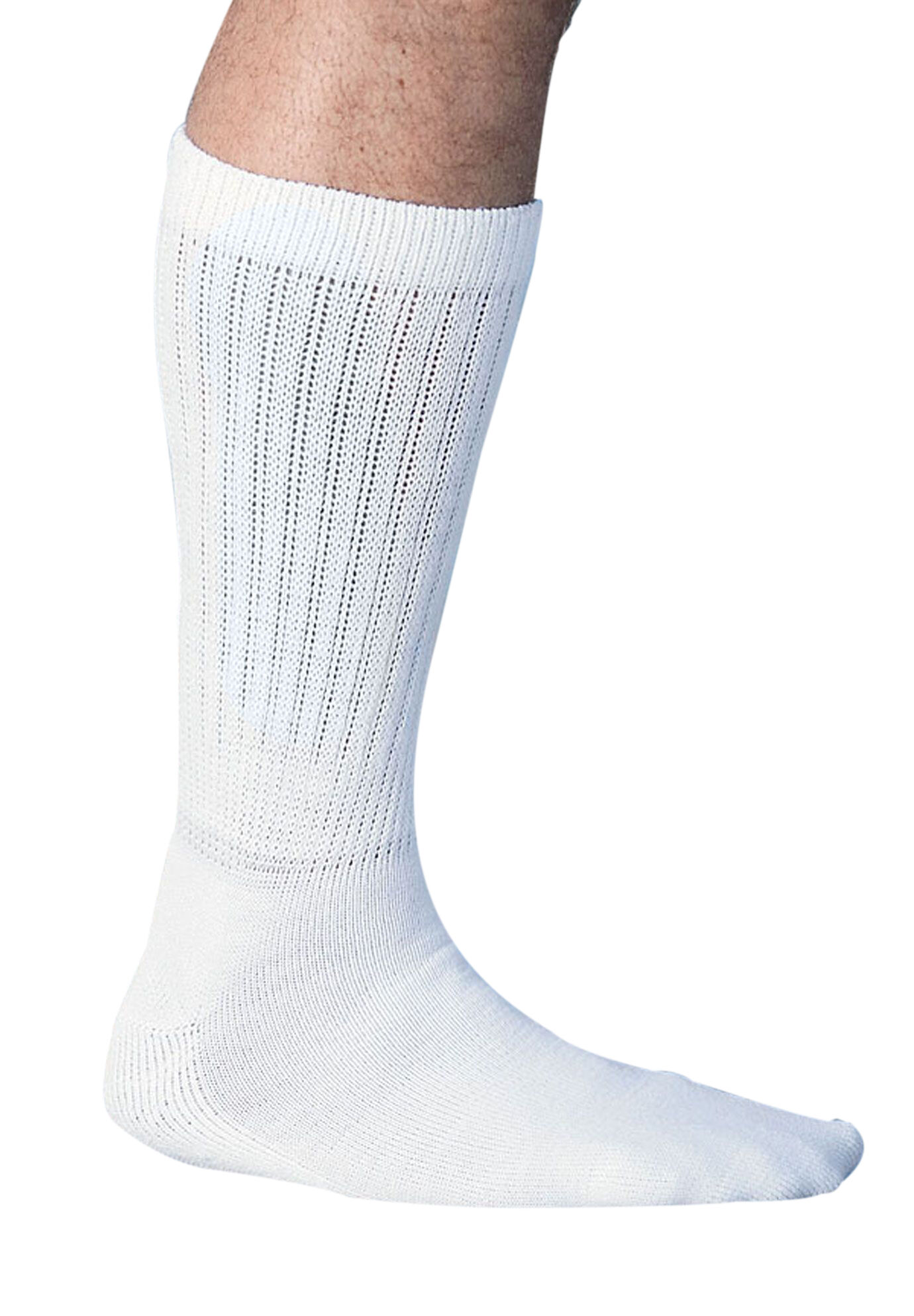 KingSize Mens Big & Tall Over-The-Calf Compression Silver Socks 