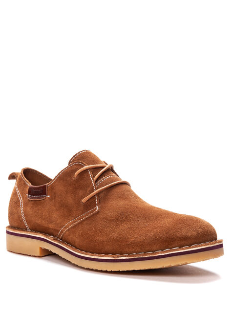 Men's Finn Oxford, Plain Toe - Suede Shoes, TAN, hi-res image number null
