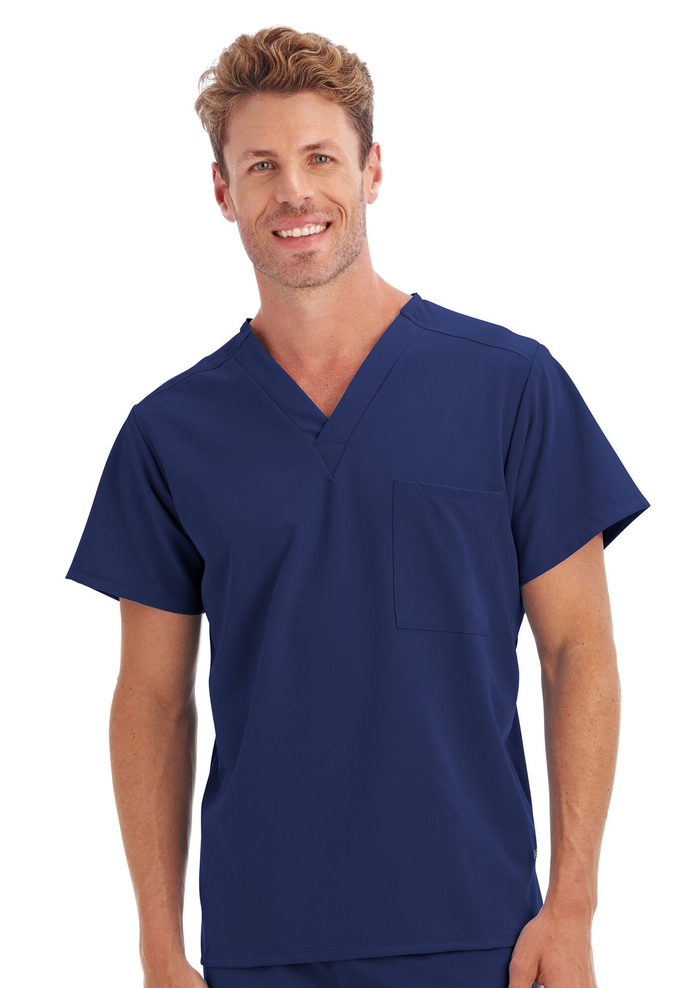 One Pocket Unisex Scrub Top, NEW NAVY, hi-res image number 0