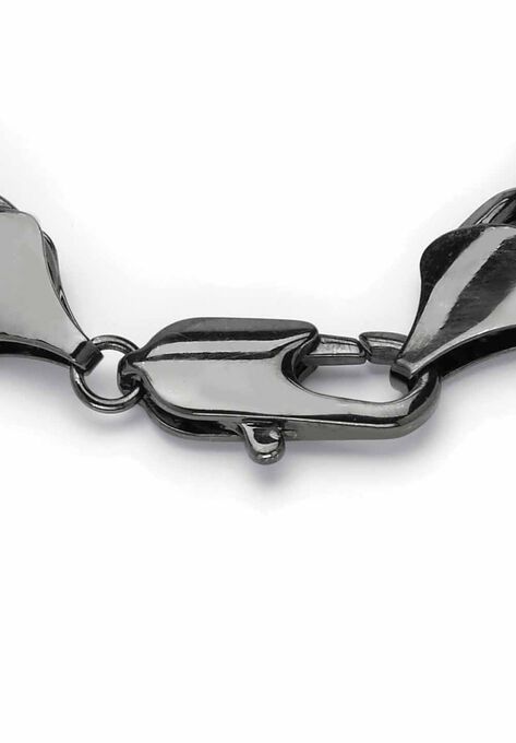 Black Ruthenium-Plated Curb-Link Bracelet 10", , on-hover image number null