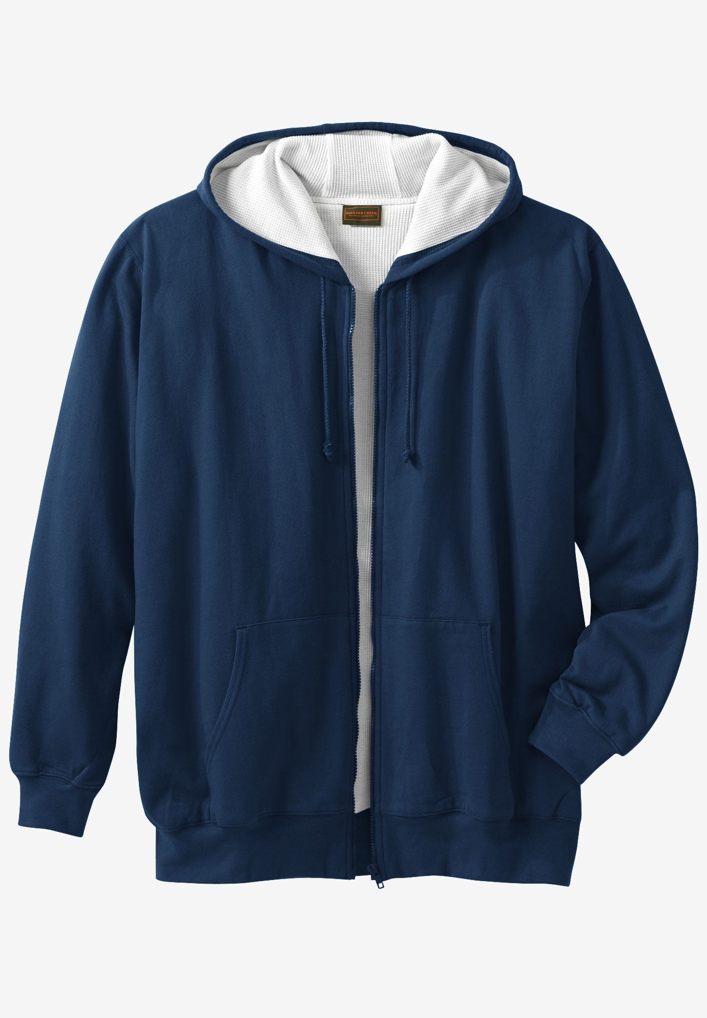 KingSize Men s Big Tall Waffle Knit Thermal Hoodie 8XL Navy