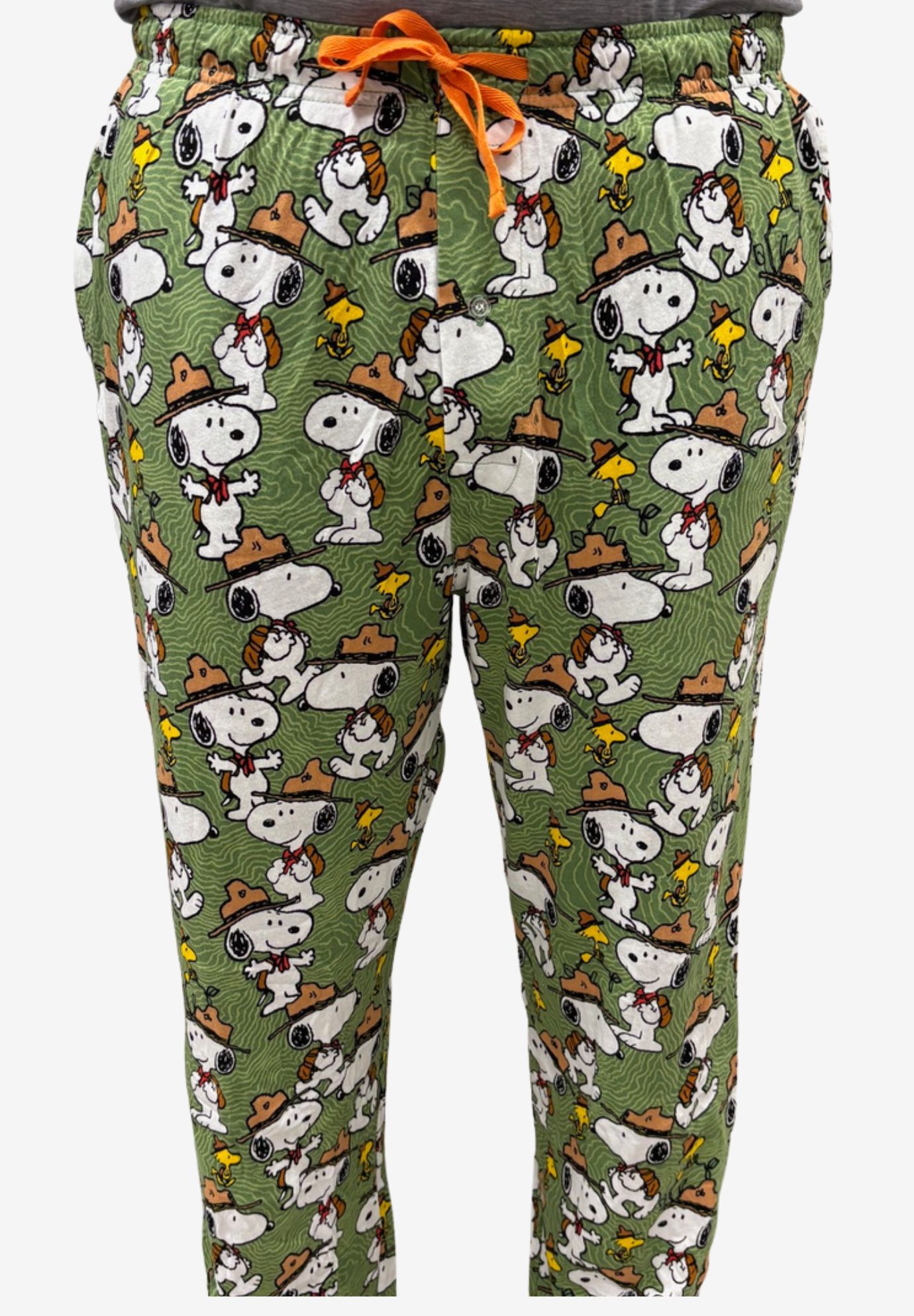 Peanuts Snoopy Pajama Pants Beagle Scout Camping Lounge Wear Sleepwear, GREEN, alternate image number 3