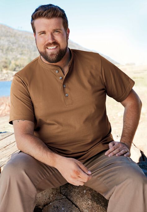 Boulder Creek® Heavyweight Short-Sleeve Henley Shirt, , alternate image number null