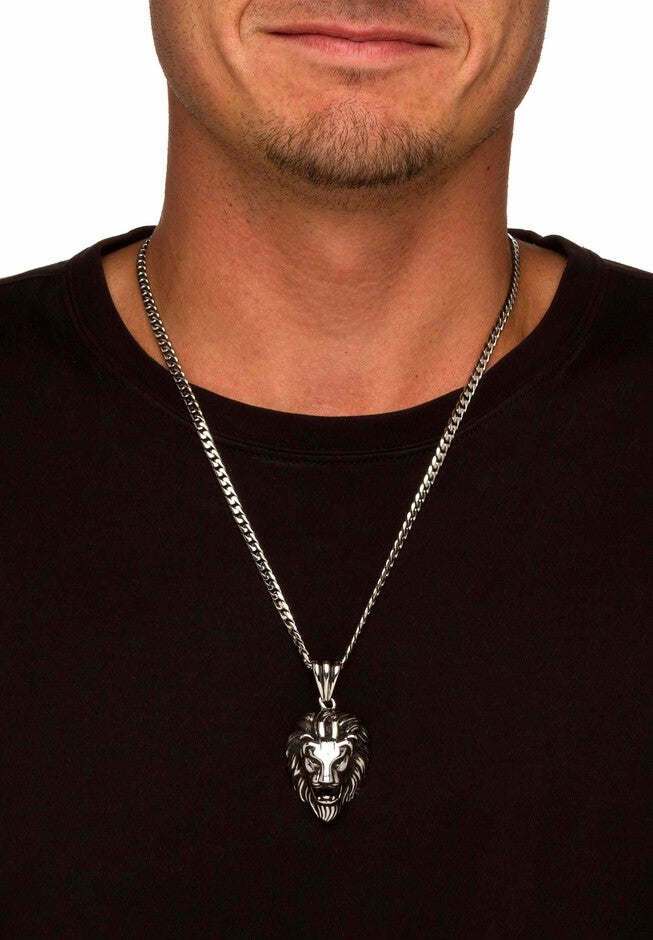 Lion's Head Pendant Necklace , , alternate image number 2