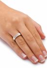 Platinum Over Sterling Silver Cubic Zirconia Wedding Ring, , alternate image number null