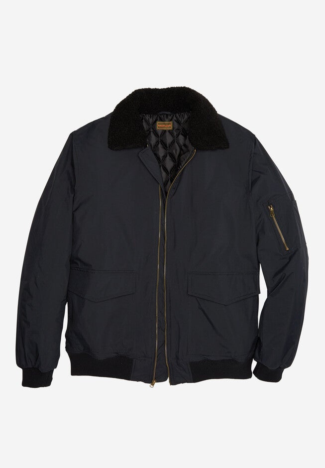 Aviator Bomber Jacket by Boulder Creek®, BLACK, hi-res image number 0