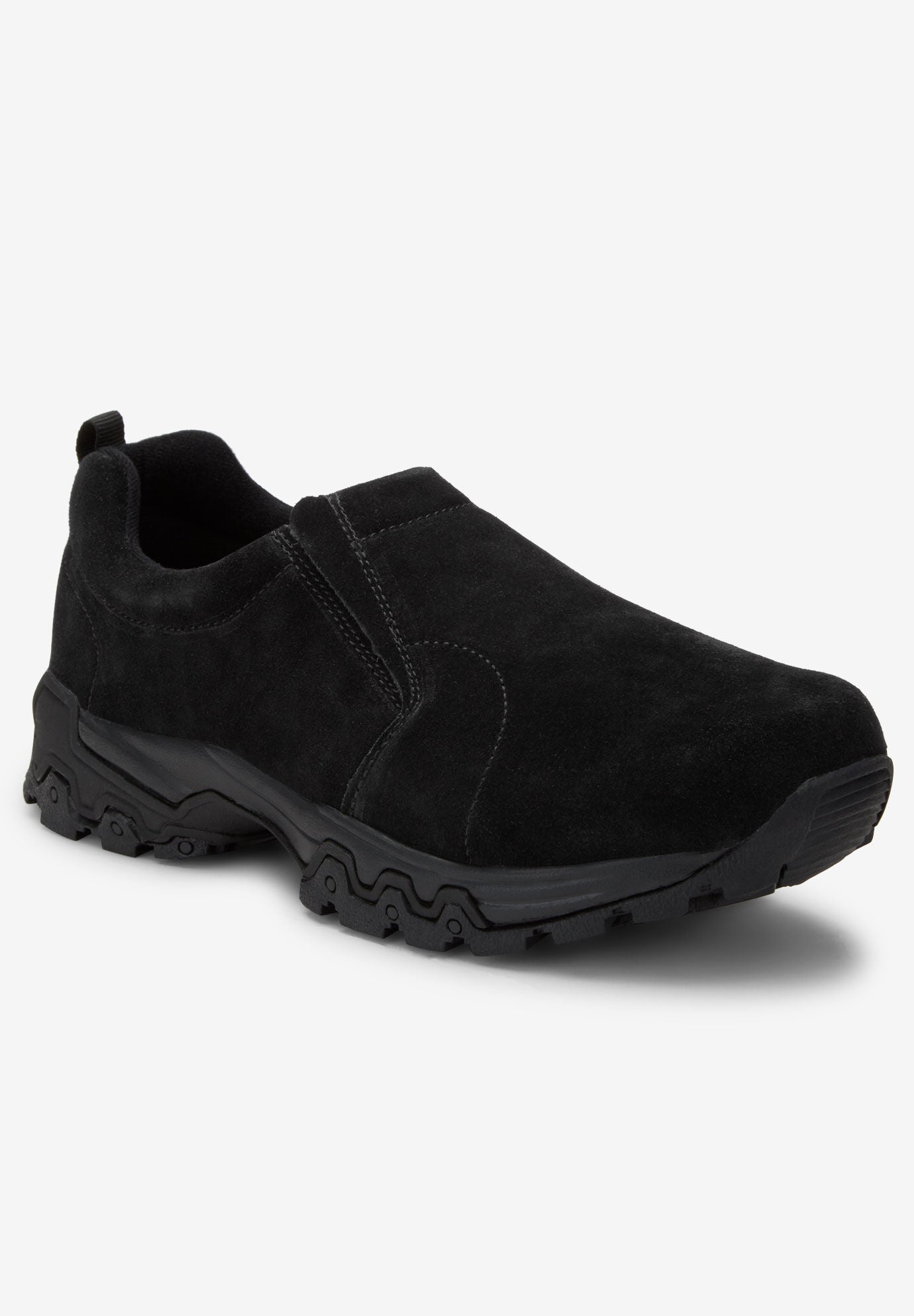 Black suede slip on shoes online