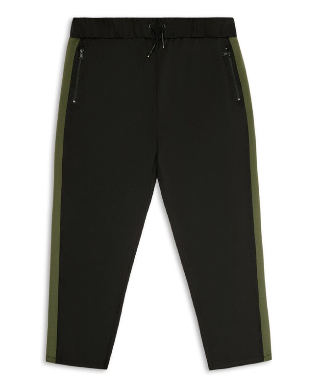 Olive Side Stripe Track Pants, , on-hover image number null