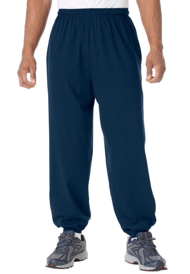 Sweatpants Spring Fit Relaxed Fit Lightweight Elastic Cuff Sweatpants, Navy | King Size