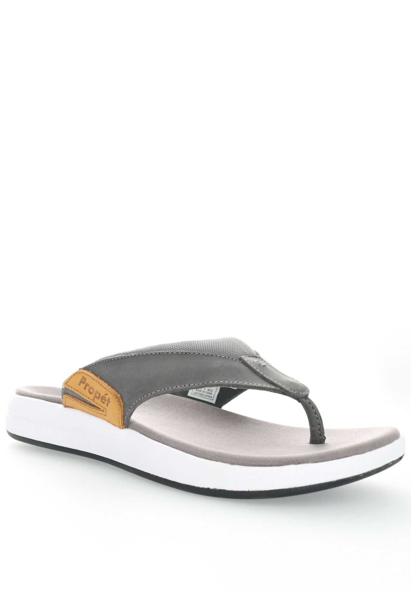 Propet Easton Men&#39;s Thong Sandals, GREY, hi-res image number 0