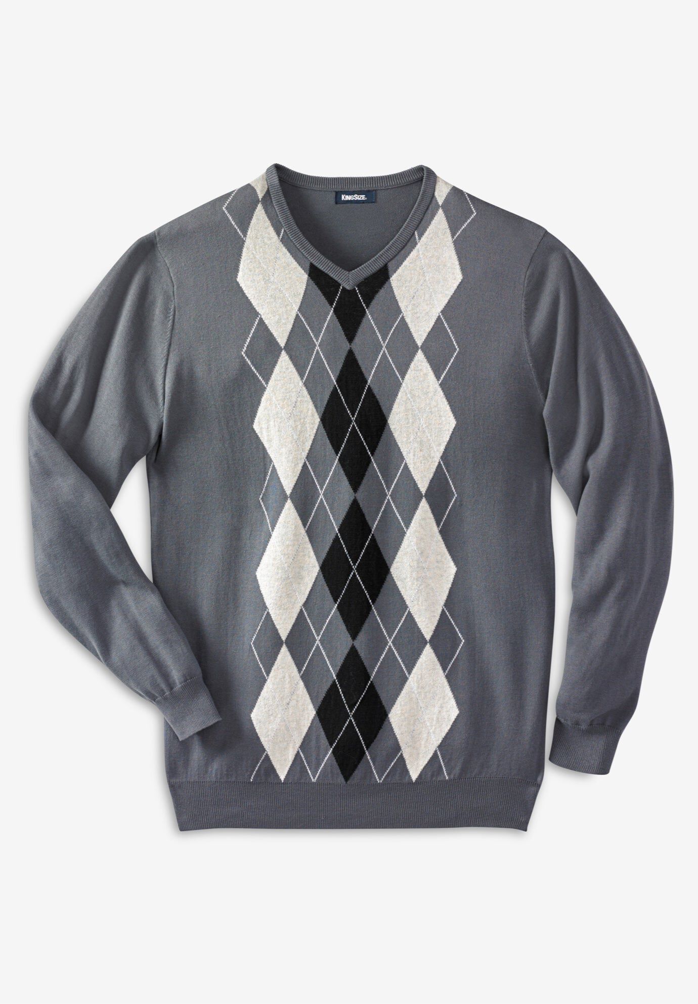 V-Neck Argyle Sweater Vest | King Size