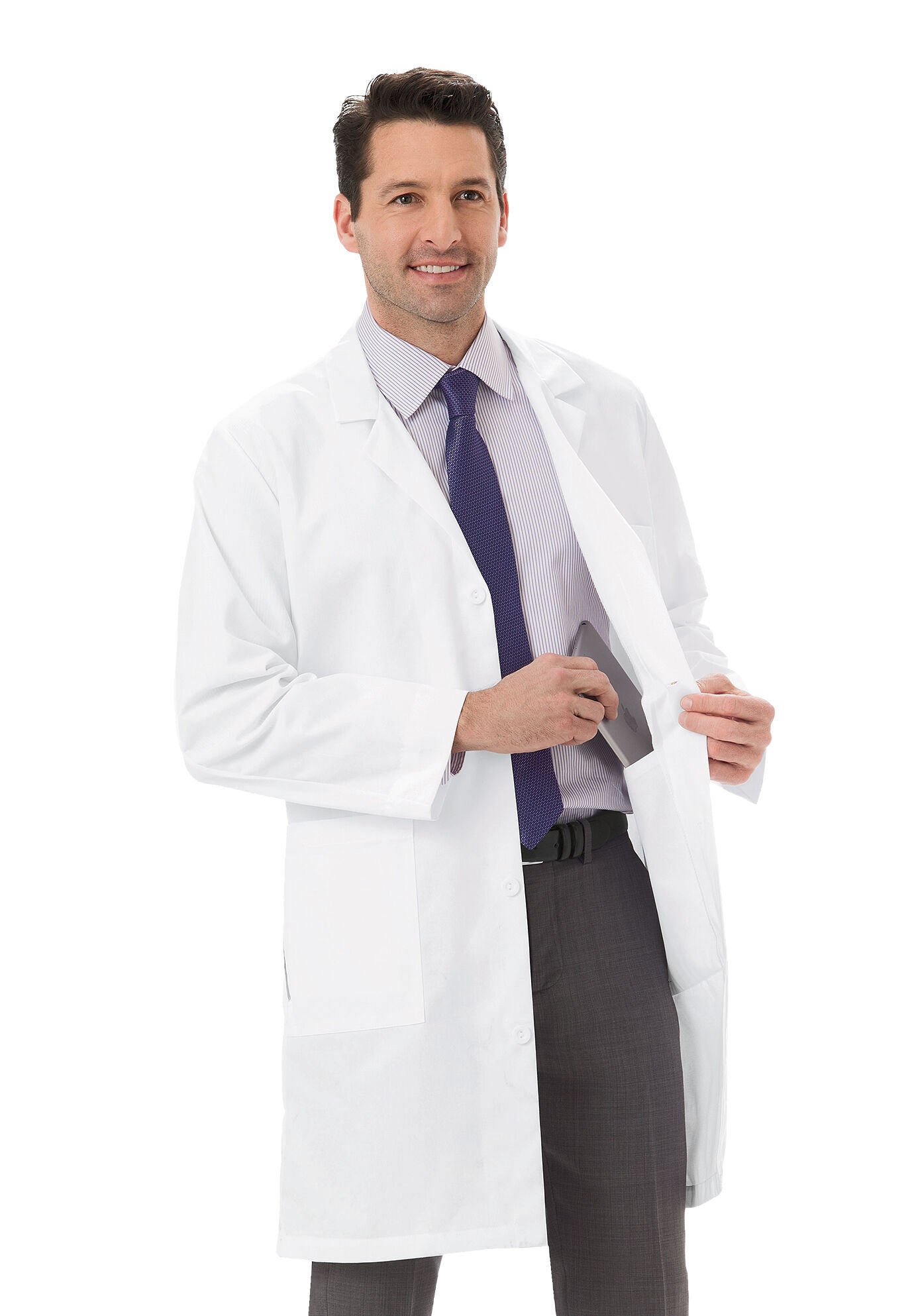Men&#39;s 38 inches Lab Coat, WHITE, hi-res image number 0