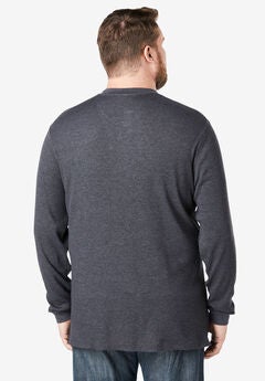 Waffle-Knit Thermal Henley Tee, , on-hover