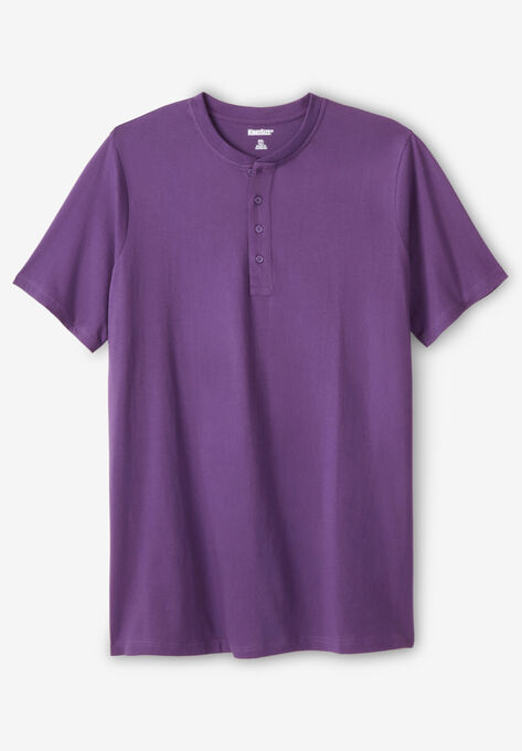 Shrink-Less™ Lightweight Henley Longer Length T-Shirt, VINTAGE PURPLE, hi-res image number null