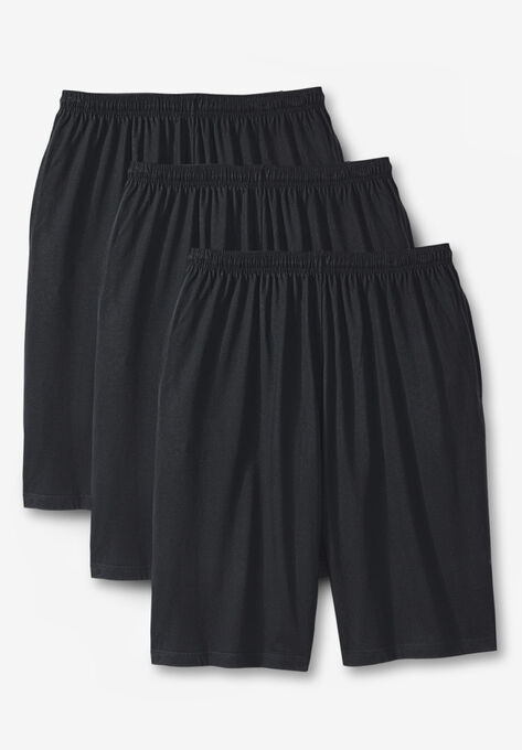 Lightweight Extra Long Shorts 3-Pack, BLACK, hi-res image number null