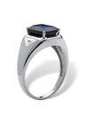 Platinum Over Sterling Silver Sapphire and Diamond Accent Ring, , on-hover image number null