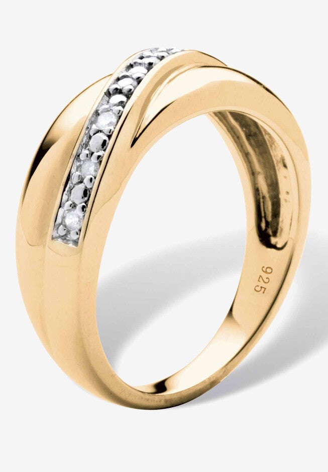 Men's Gold over Sterling Silver Diamond Wedding Band Ring (1/10 cttw), , on-hover image number 1