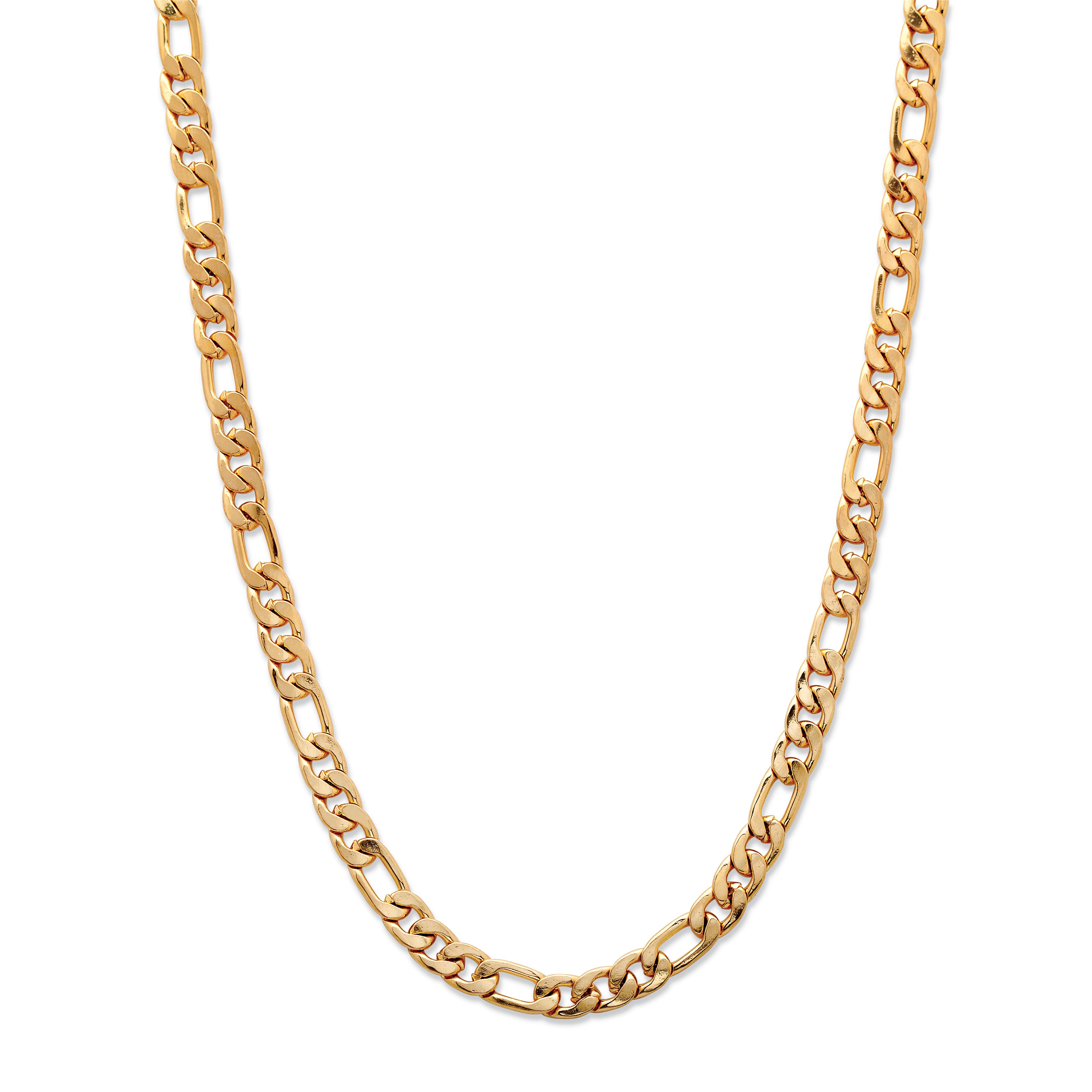 Men&#39;s Gold Ion-Plated Figaro-Link 6.5 mm Chain Necklace 22 inches, GOLD, hi-res image number 0