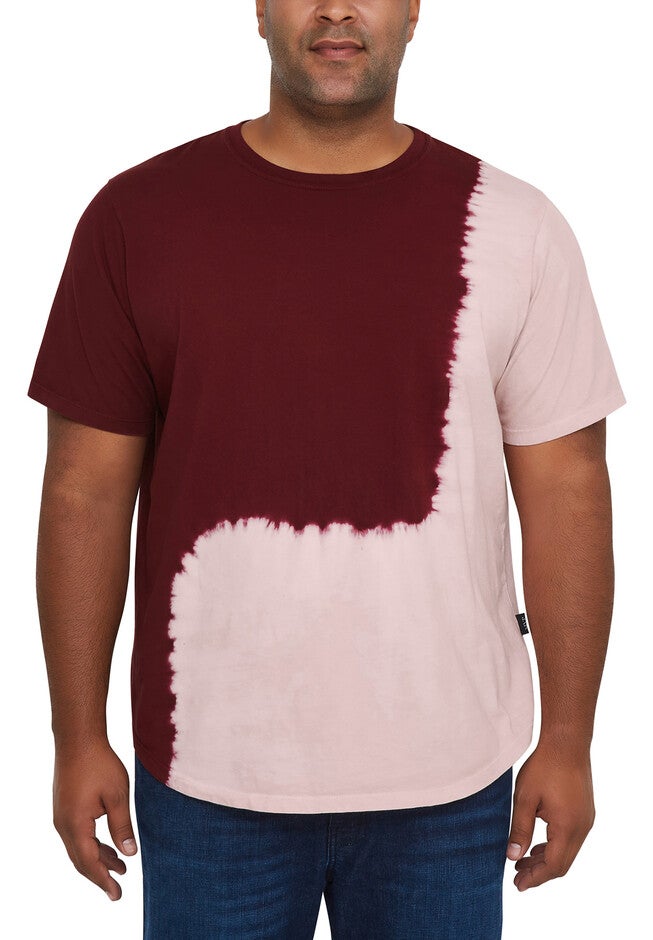 Dip-Dye Hi-Lo Tee, PINK BURGUNDY, hi-res image number null