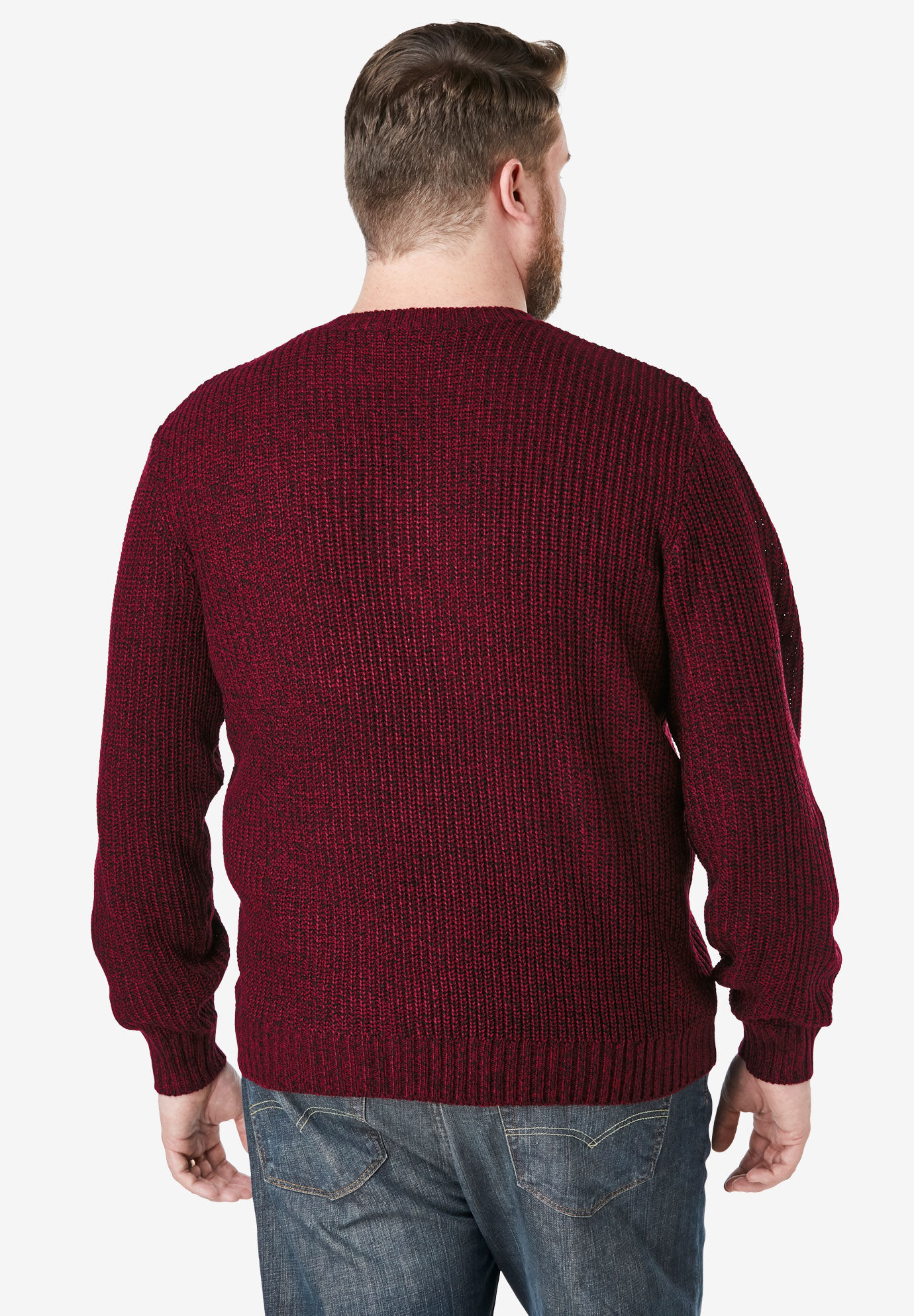 KingSize Men's Big & Tall Henley Shaker Sweater