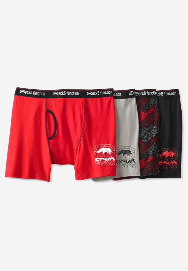 Ecko Jersey Boxer Briefs Underwear, 4-pack, RED MULTI, hi-res image number 0