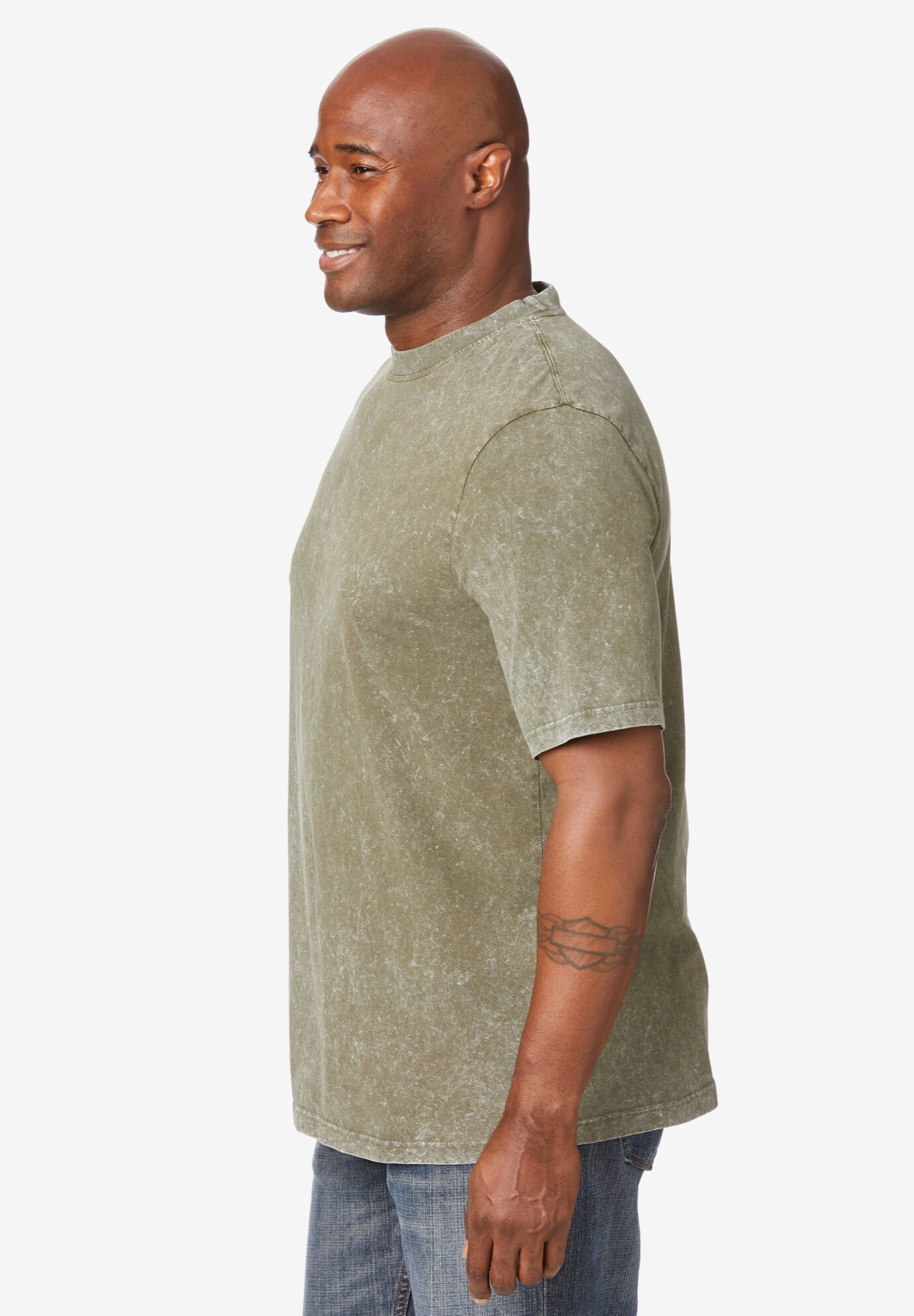 Longer Length Shrinkless Vintage Crewneck Tee, , alternate image number 3