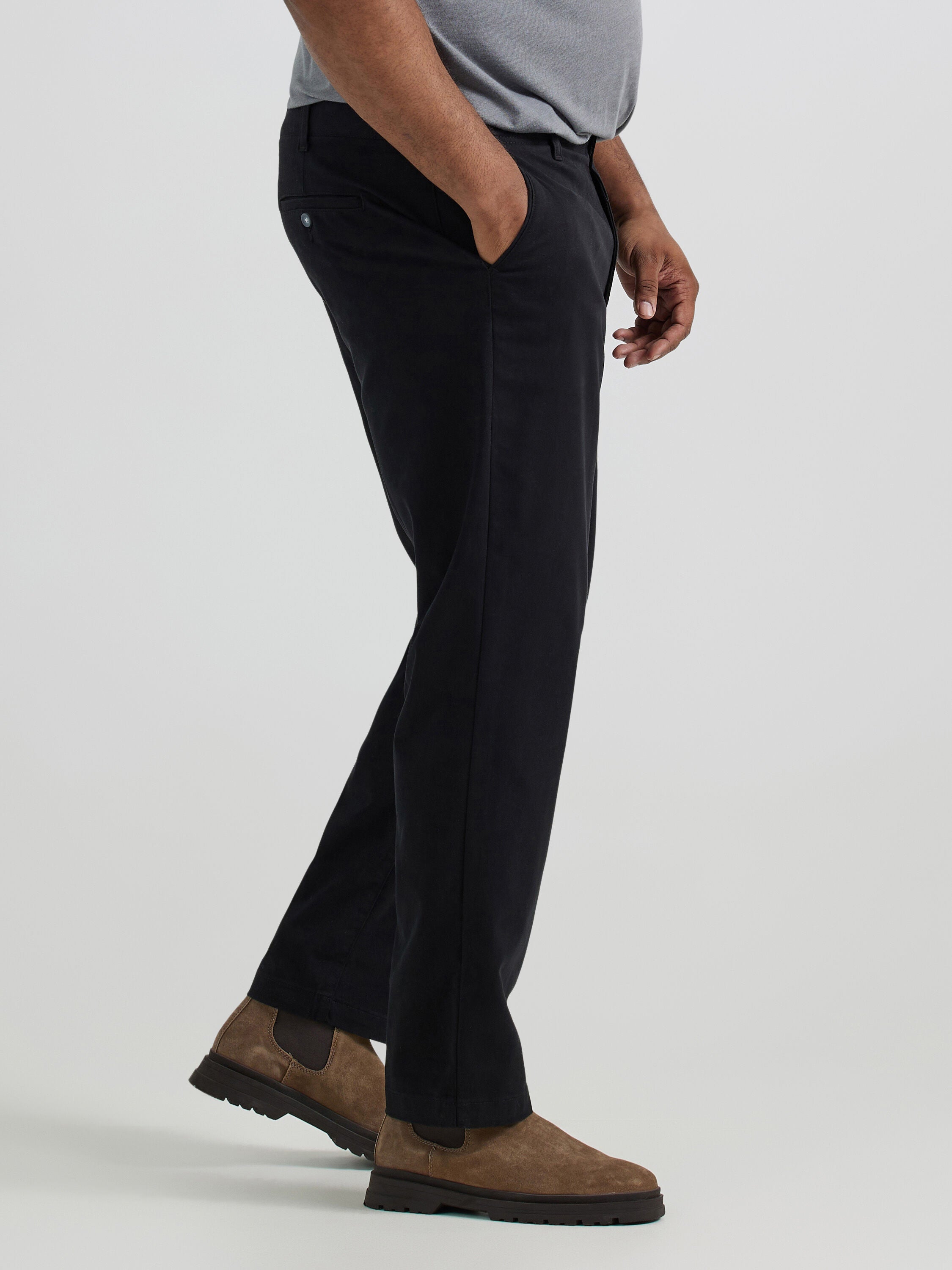 Extreme Motion Relaxed Fit Flat Front Pant, BLACK, alternate image number 2