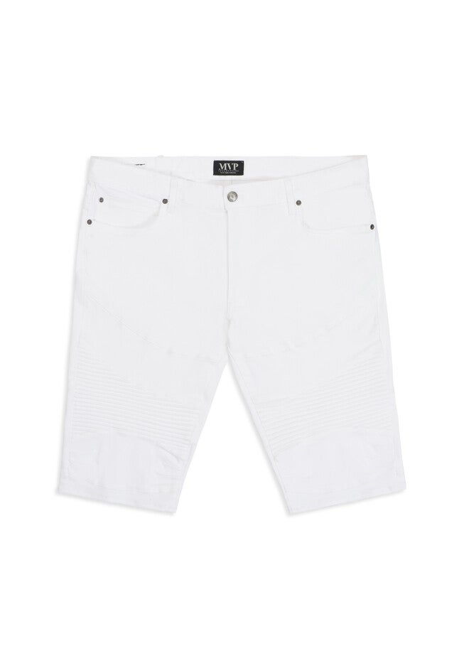 MVP Collections® Denim Moto Shorts, CRYSTAL WHITE, hi-res image number null