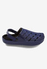 Fur-Lined Rubber Clogs, NAVY, hi-res image number null