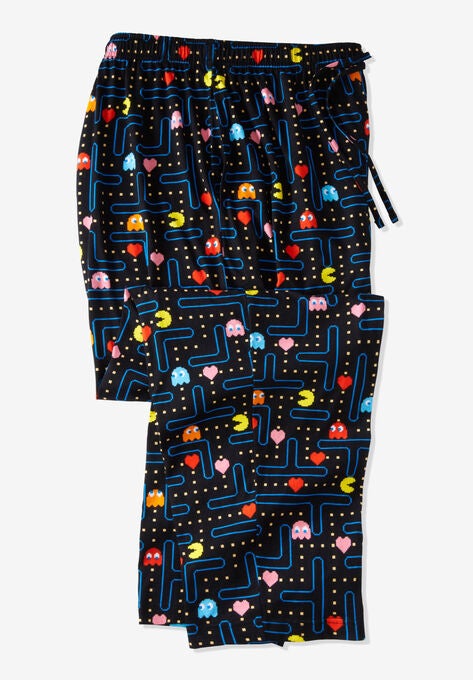 Licensed Novelty Pajama Pants, PAC MAN HEARTS MAZE, hi-res image number null
