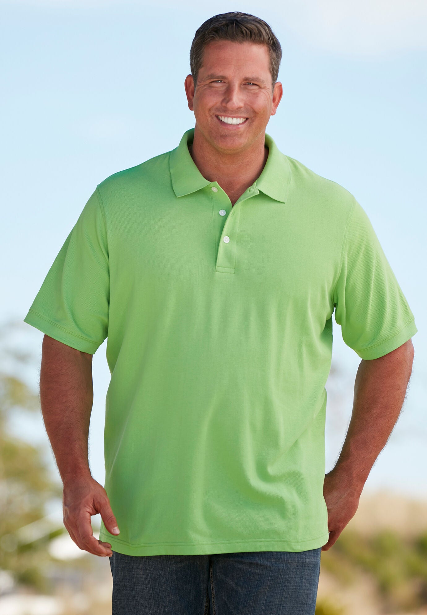 Polo shirts with longer short sleeves store