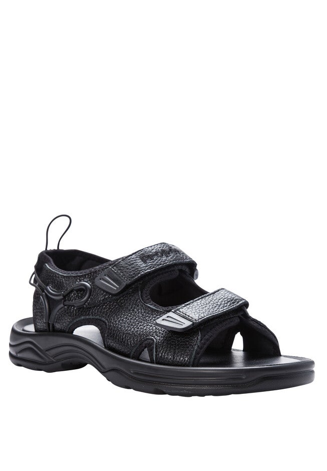 Men's SurfWalker II Leather Sandals, BLACK, hi-res image number 0