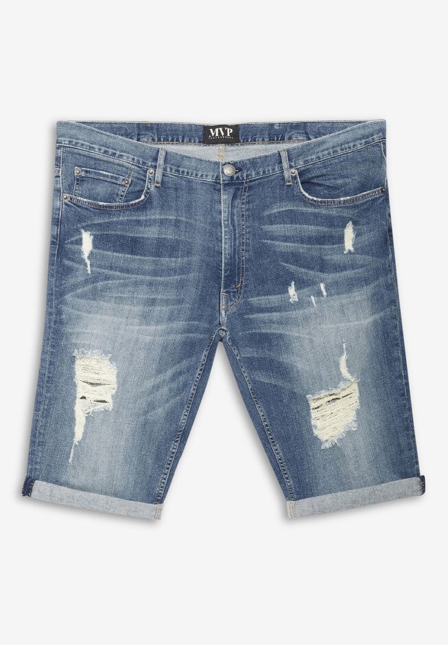 Comfort-Stretch Denim Shorts, , alternate image number null