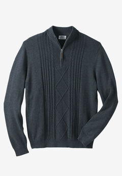 Big and Tall Premium Cable Knit Cardigan to 6X-Tall