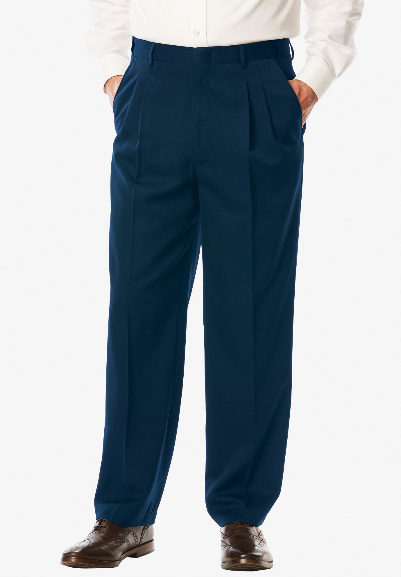 KingSize Mens Big /& Tall Signature Fit Wrinkle-Resistant Pleat Front Dress Pants