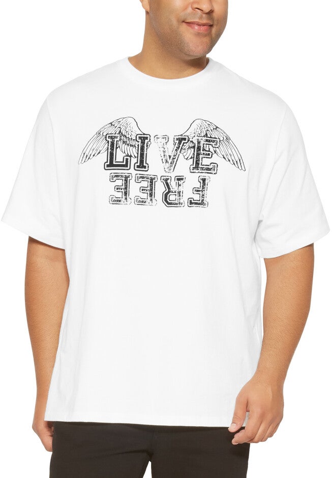 Live Free Print T-Shirt, CRYSTAL WHITE, hi-res image number 0