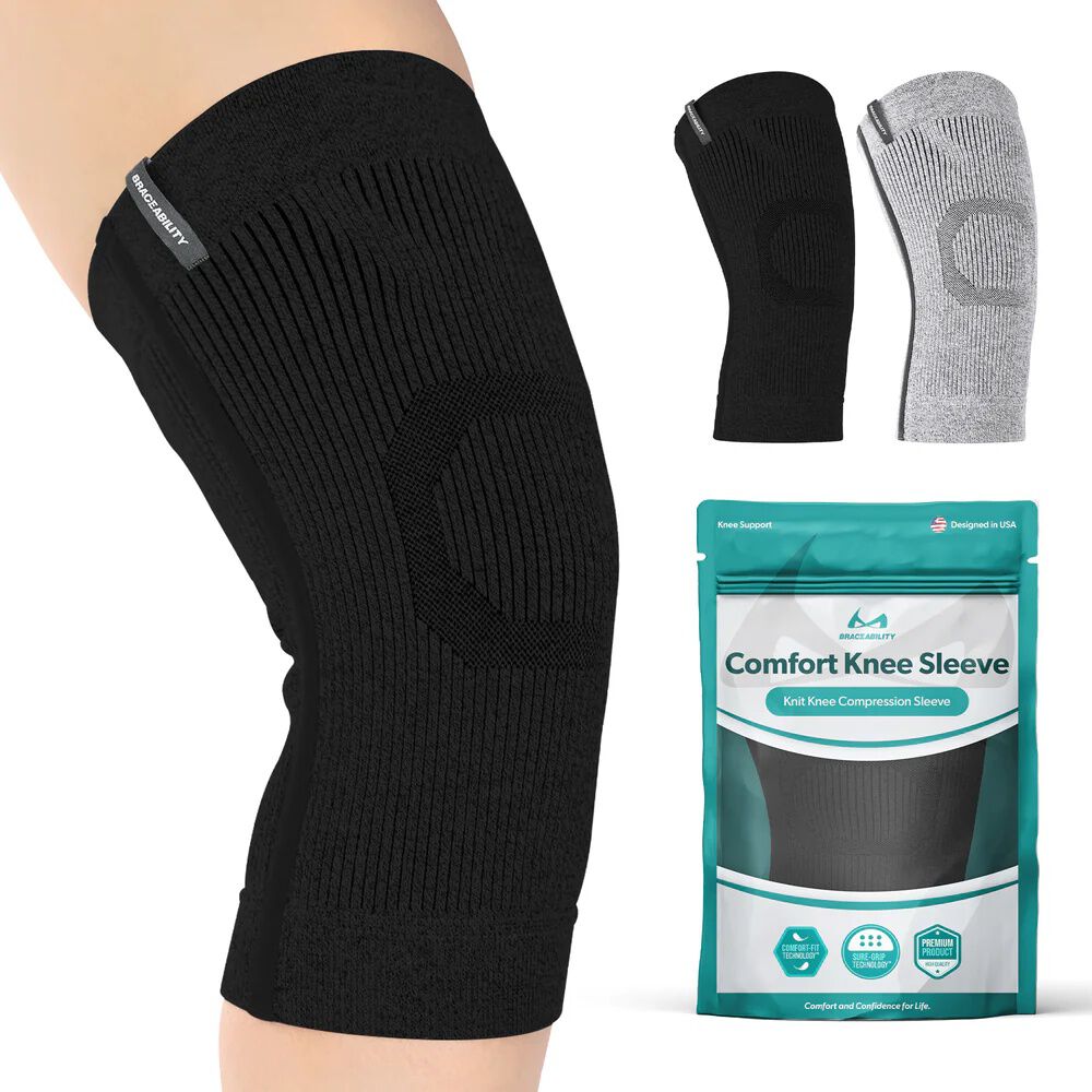 Comfort Knee Compression Sleeve, BLACK, hi-res image number 0