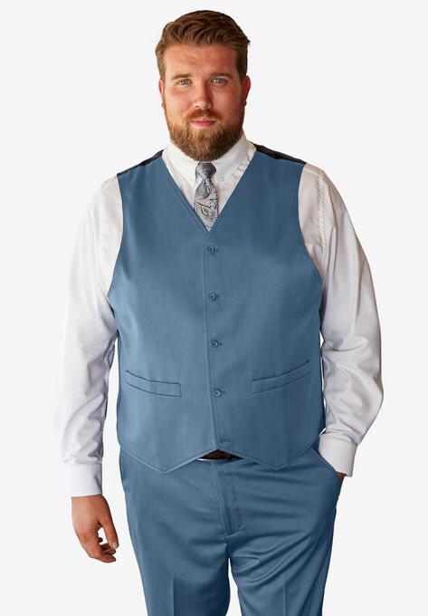 KS Signature Easy Movement® 5-Button Suit Vest, SLATE BLUE, hi-res image number null