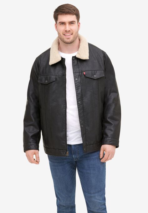 Classic Faux Leather Trucker Jacket By Levi S