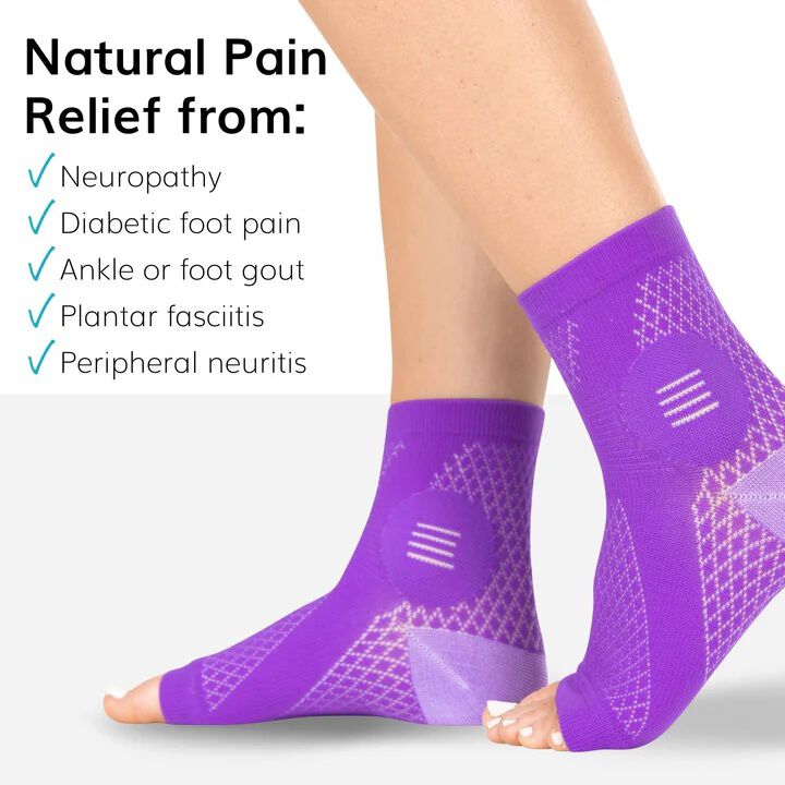Neuropathy Socks, PURPLE, alternate image number 5