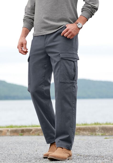 Flex Knit Cargo Pants with Side-Elastic Waist, , alternate image number null